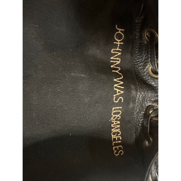 Johnny Was Johnny Was Axton Embroidered Leather Pull Closure Purse Crossbody Bag - Picture 9 of 12